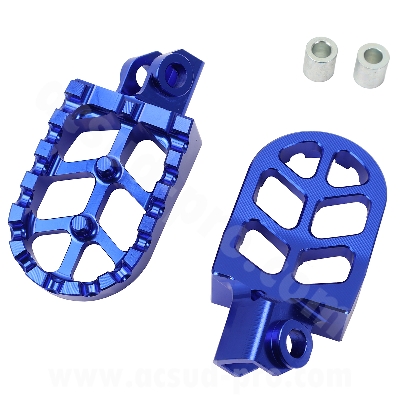 REPOSE PIED MOTO CNC CARENZI  ALU ADAPT RIEJU MRT 50CC  (LIVRE AVEC AXE Ø8mm ) BLEU 