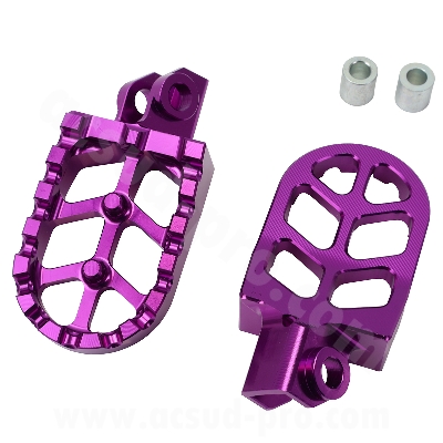 FOOT RESTS CNC CARENZI  (X2) ADAPT RIEJU MRT 50CC PURPLE