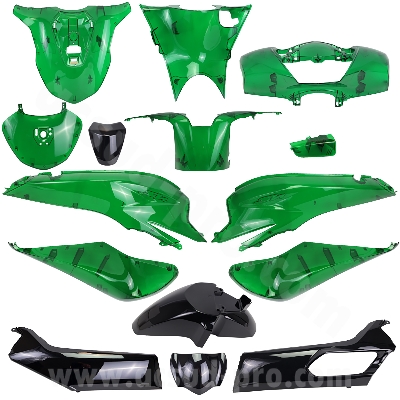 KIT CARENE 13 PEZZI CARENA HONDA SH125 / 150CC 2020-2024 VERDE VETRO TRASPARENTE ORIGINALE ( G216 ) 