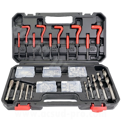 KIT REPARATION FILETAGE TARAUD/FORET/INSERT FILET/FILET RAPPORTE M5, M6, M8, M10, M12 (COFFRET 131 PIECES) 