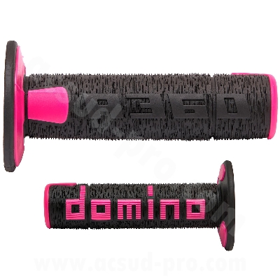 GRIPS DOMINO  OFFROAD A360 NEGRO / PINKCLOSED END 120-123mm (EL PAR)