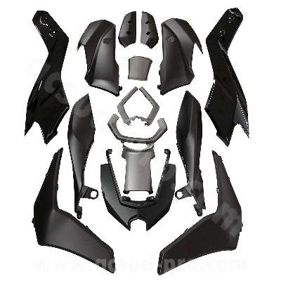 KIT CARROSSERIE ADAPT. YAMAHA NMAX 125CC 2025 NOIR MAT (16 PIECES)