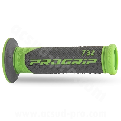 REVETEMENT POIGNEE PROGRIP 732 VERT FLUO TITANIUM CLOSED END 125MM (LA PAIRE)