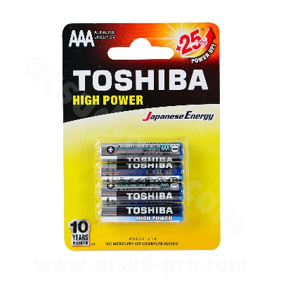 PILE LR03 TOSHIBA  ALCALINE (BLISTER DE 4)