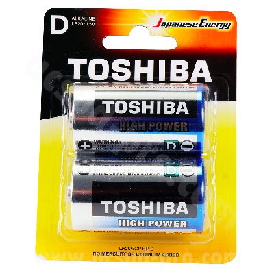 PILE LR20 TOSHIBA  ALCALINE (BLISTER DE 2)