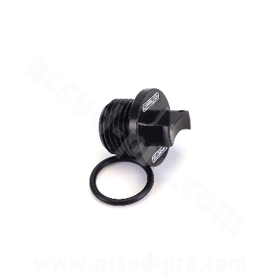 BOUCHON HUILE ALU CNC CARENZI  ADAPT. DERBI SENDA E3 - E4 NOIR 